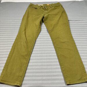 Pilcro and the Letterpress Jeans Womens 32 Olive Green Stet Straight Stretch